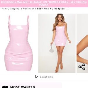 Pretty Little Thing pink body con dress